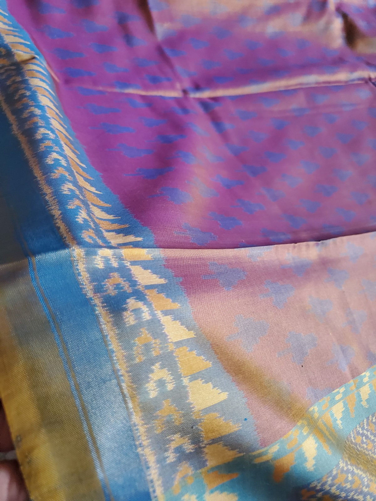 Women Pure Silk Ikkat Rajkot Patola Saree Handloom Wedding Party Bollywood