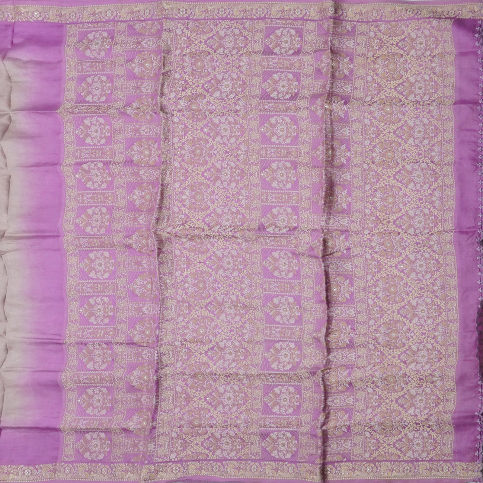 Namaste Vintage Lilac Sarees 100% Pure Silk Woven Indian Sari 5YD Craft Fabric