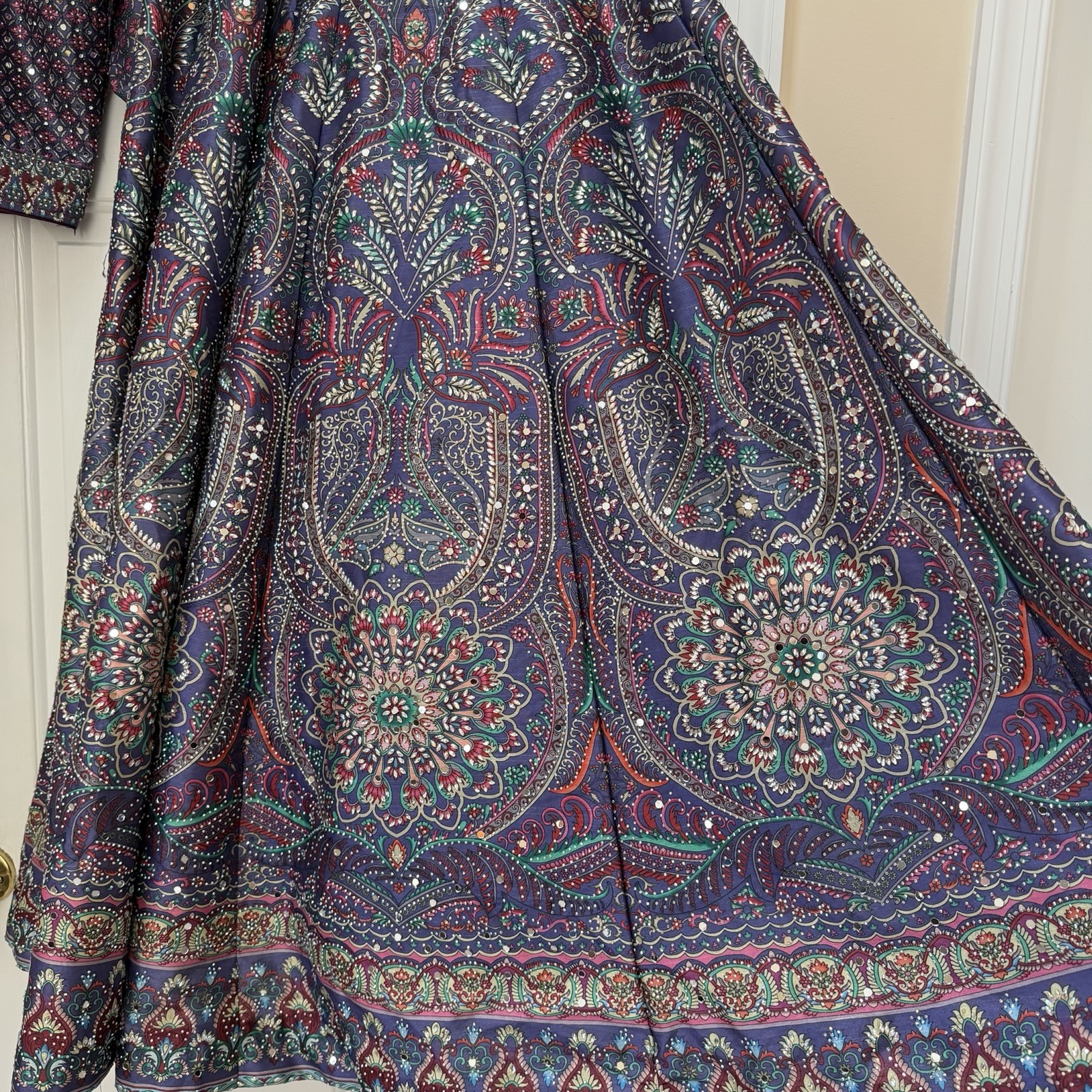 Women’s Lehenga Choli Set Full Heavily Beaded Skirt Crop Top Indian Wedding