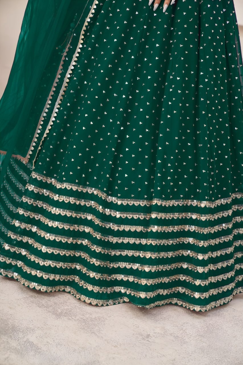 Luxury Art Silk Lehenga Choli Zari Sequin Engagement Party Wear