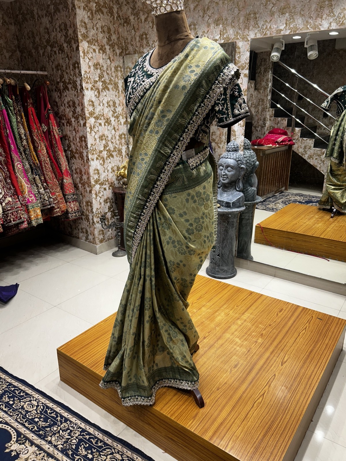GREEN COLOR SILK SAREE