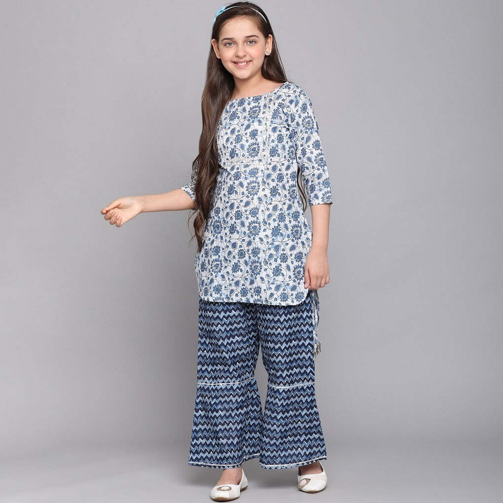 Traditional Cotton Kurti Set with Pant for Girls – Ethnic Wear for Kids-02