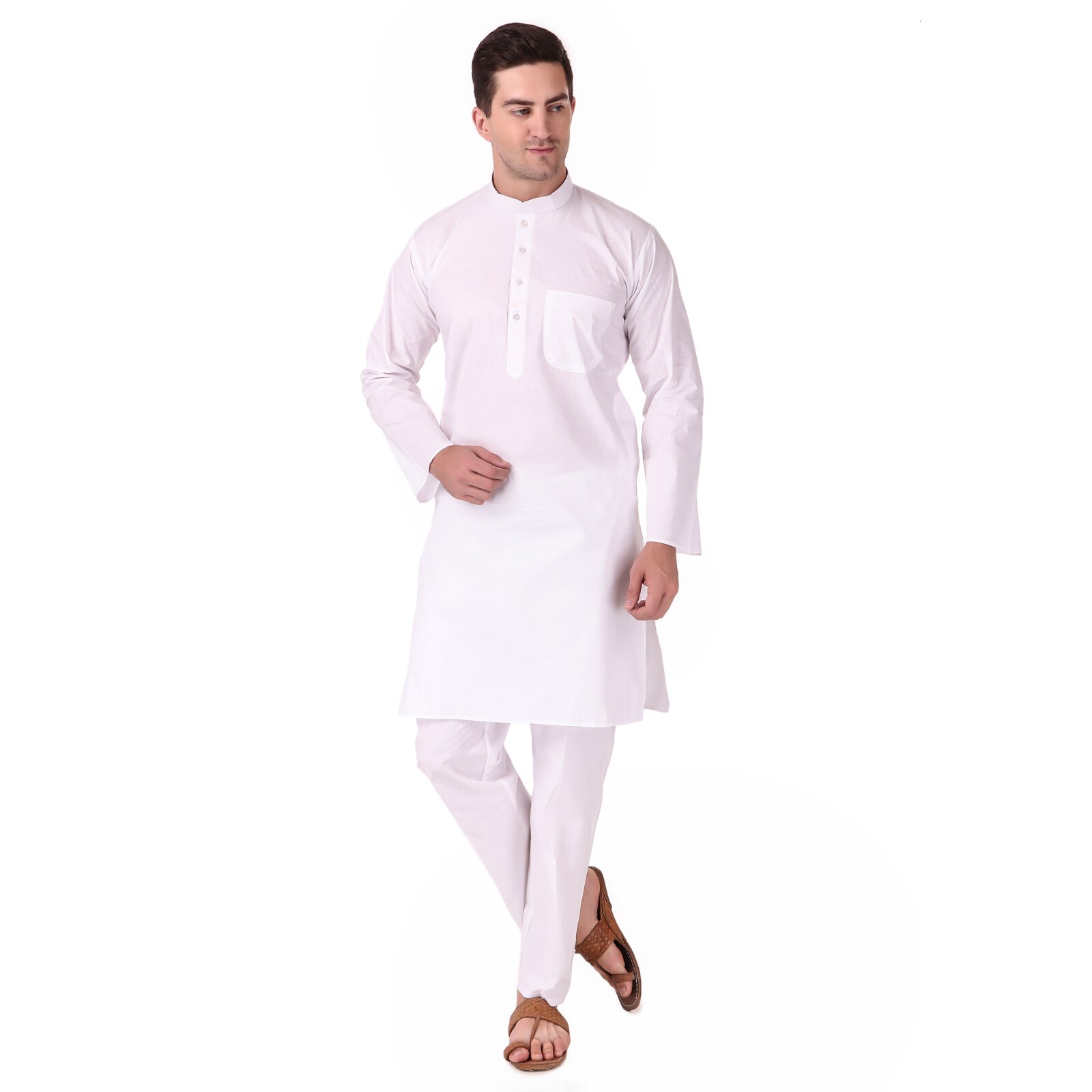 Men’s Cotton Kurta Pajama Set Traditional Wear Embroidery Sherwani Party
