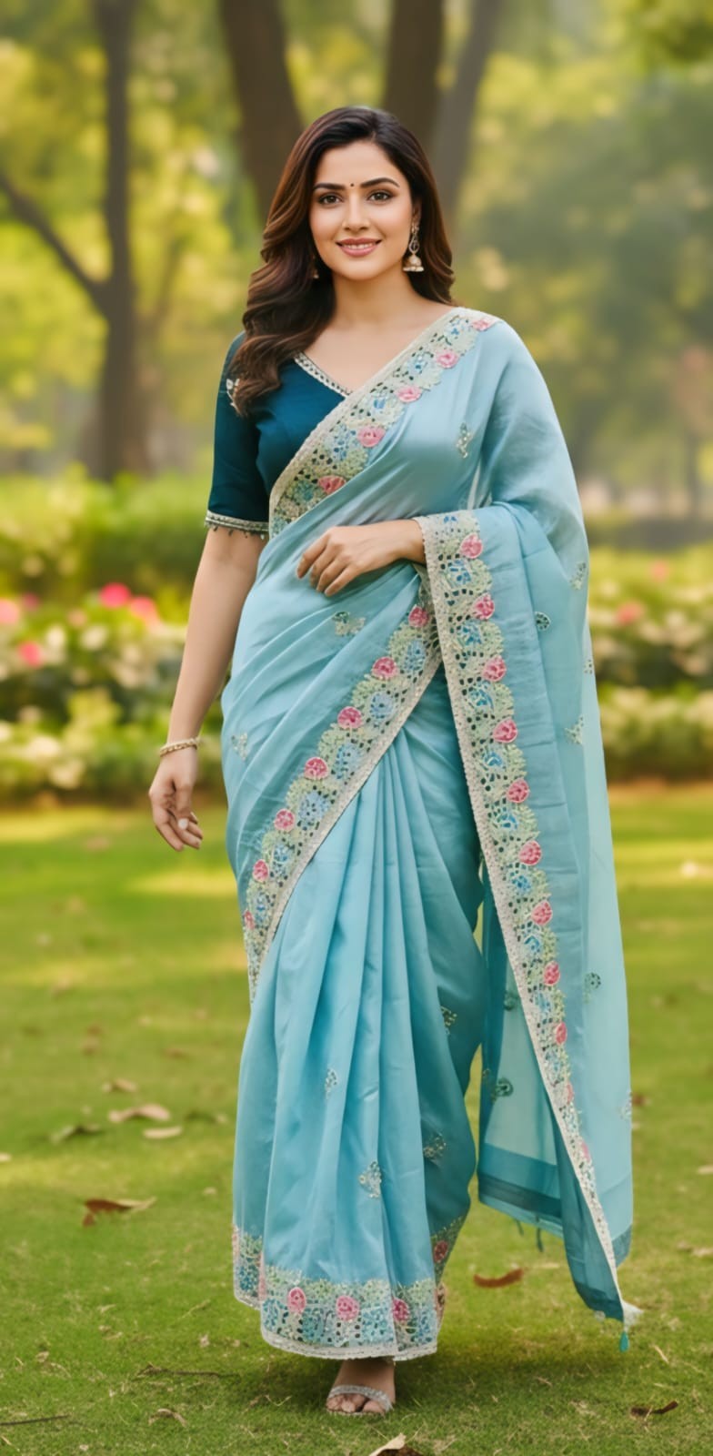 Soft Gold Crush Lilan Saree with Copper Zari Work & Rich Blouse Indian Wedding