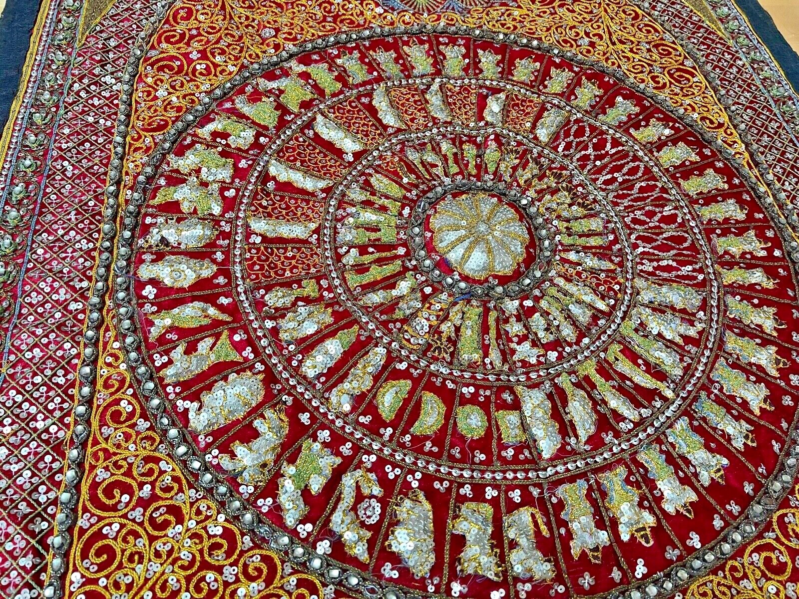 Spectacular Vintage Embroidered Wall hanging from Thailand