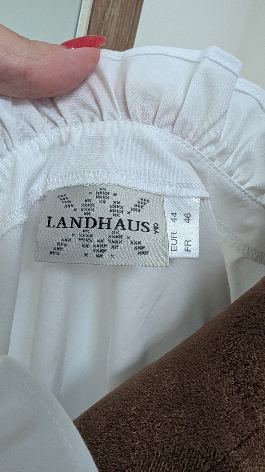 Landhaus Women’s Dirndl Dress w/ Apron & White Blouse, Blue/Green, 14US