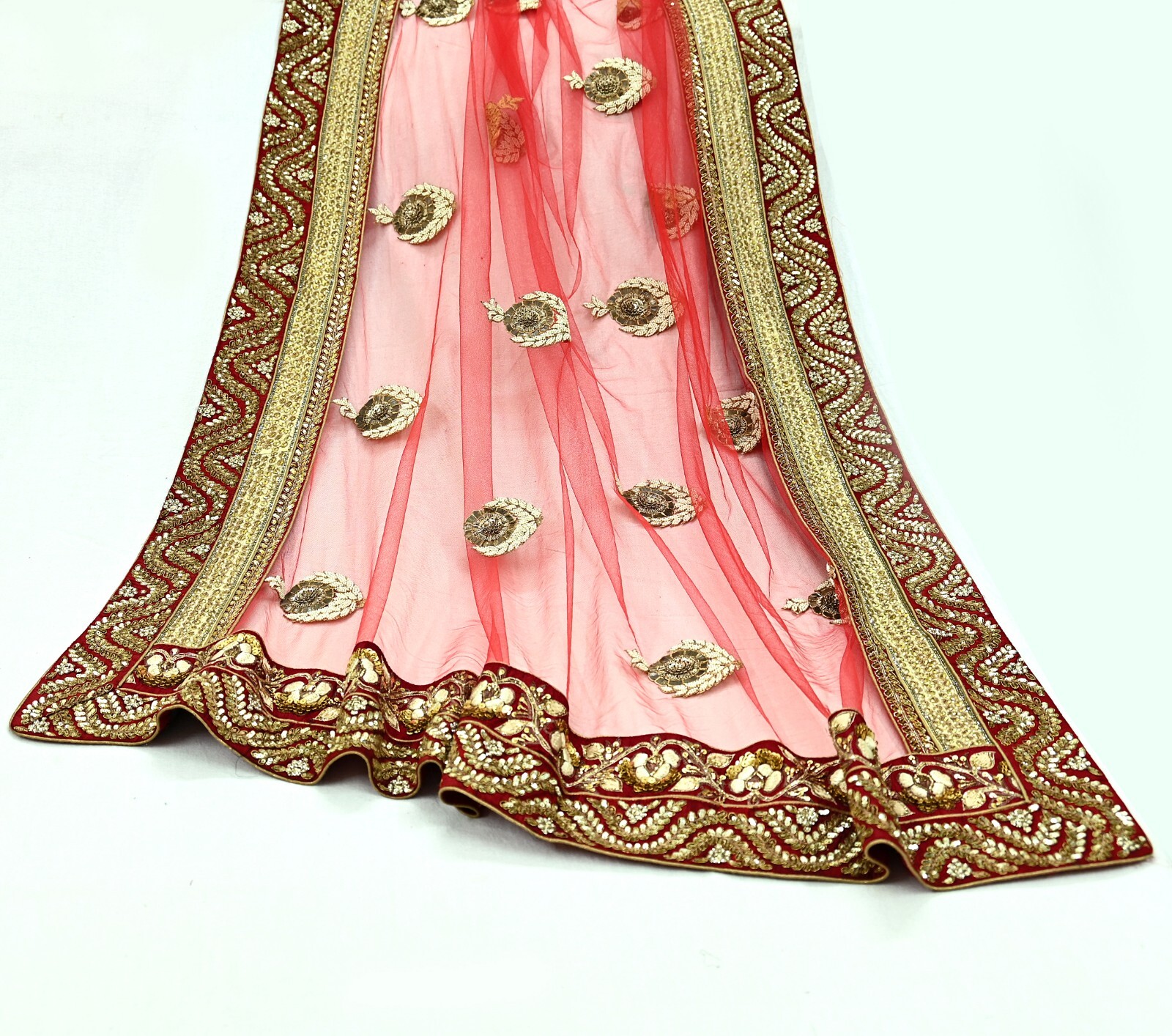 Indian New Heavy Pure Silk Hand Embroidered Designer Sabyasachi Lehenga 3pcs Set