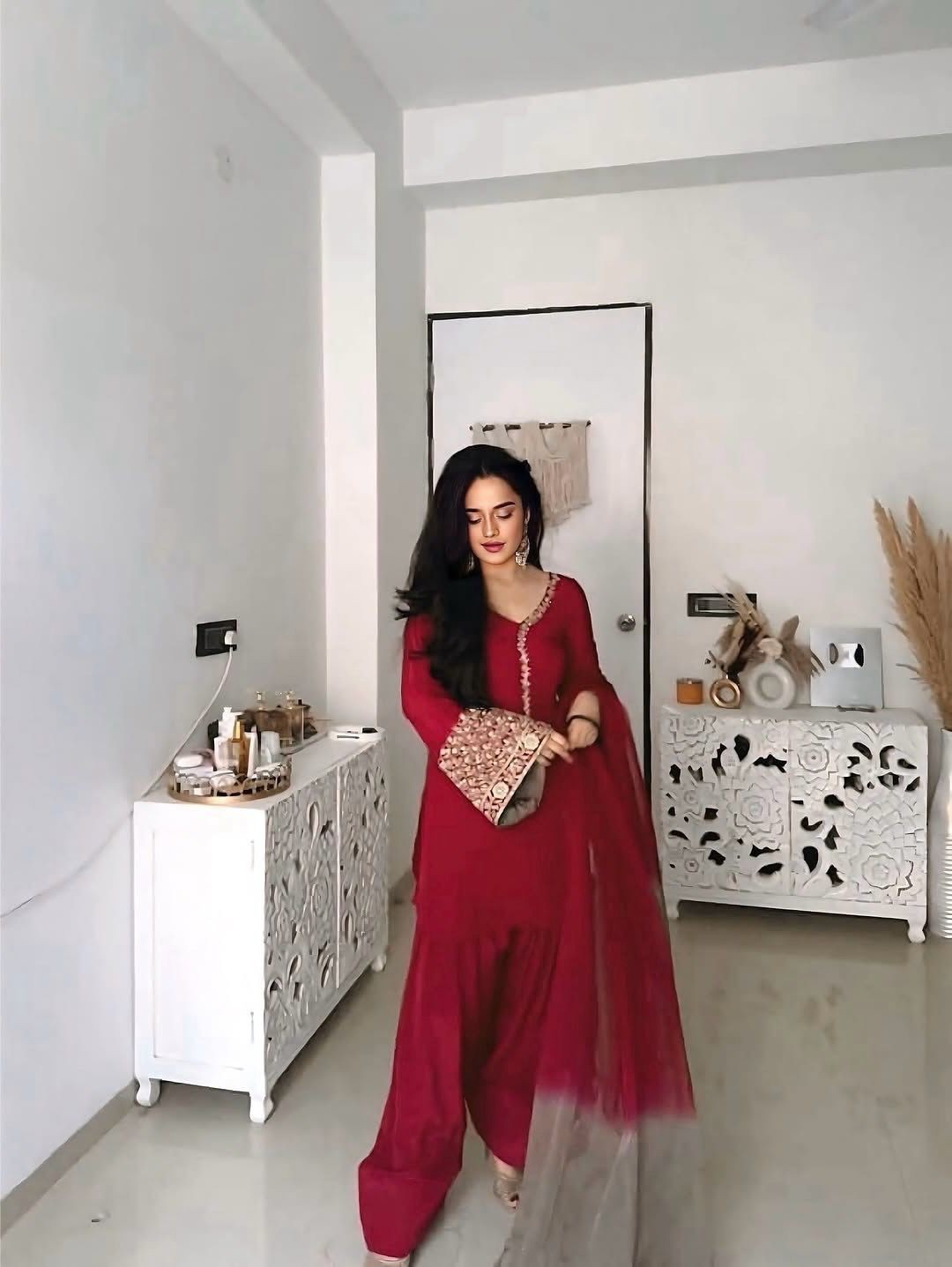 3 Pcs Pakistani Farshi Shalwar Suit Ready To Wear