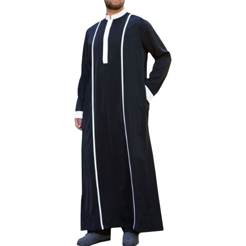 Jubba Thobe Man Islamic Muslim Clothing Moroccan Saudi Arabic Dubai Black Robe