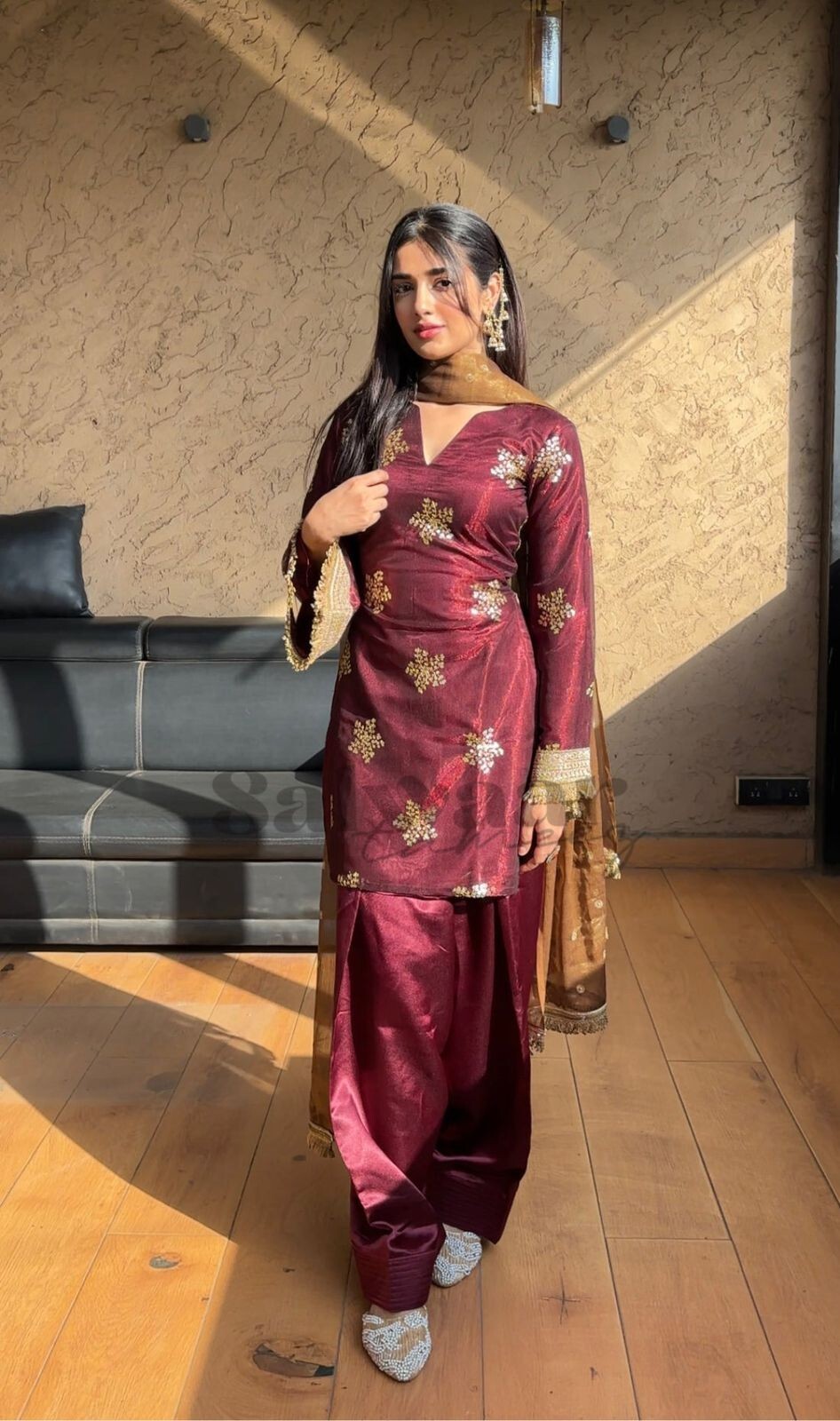 3 Piece Pakistani Designer farshi shalwar suit