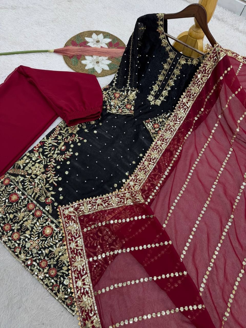 Heavy Reception Wear Heavy Fancy Micro Silk Salwar Kameez With Dupatta For Women