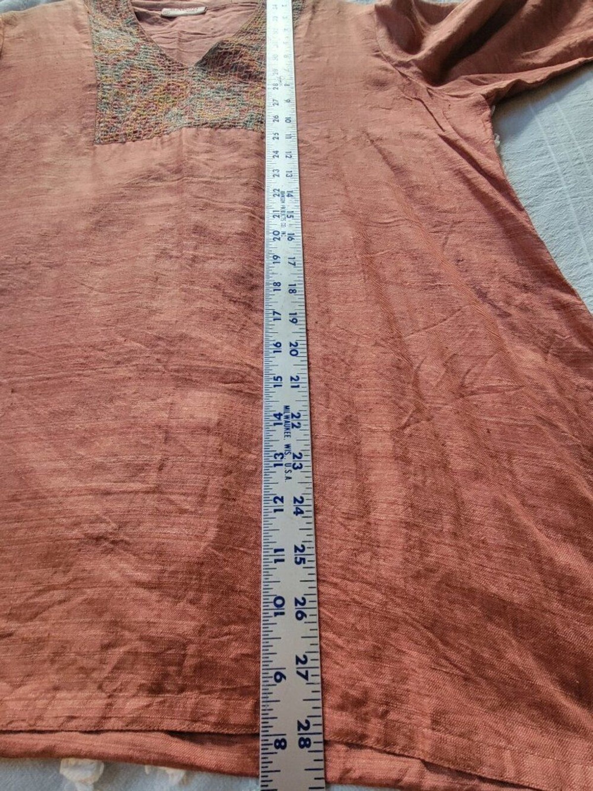 Seasons Vadodara Terracotta Silk Kalamkari Kurti Tunic Boho Ethnic sz XL