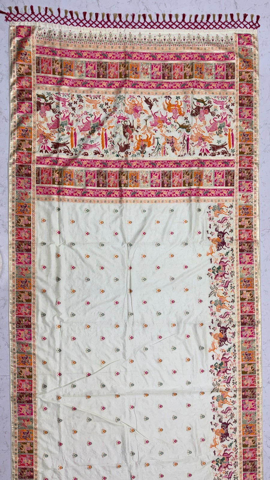 Traditional Pashmina Silk Saree Festival Wedding Reception Outfit