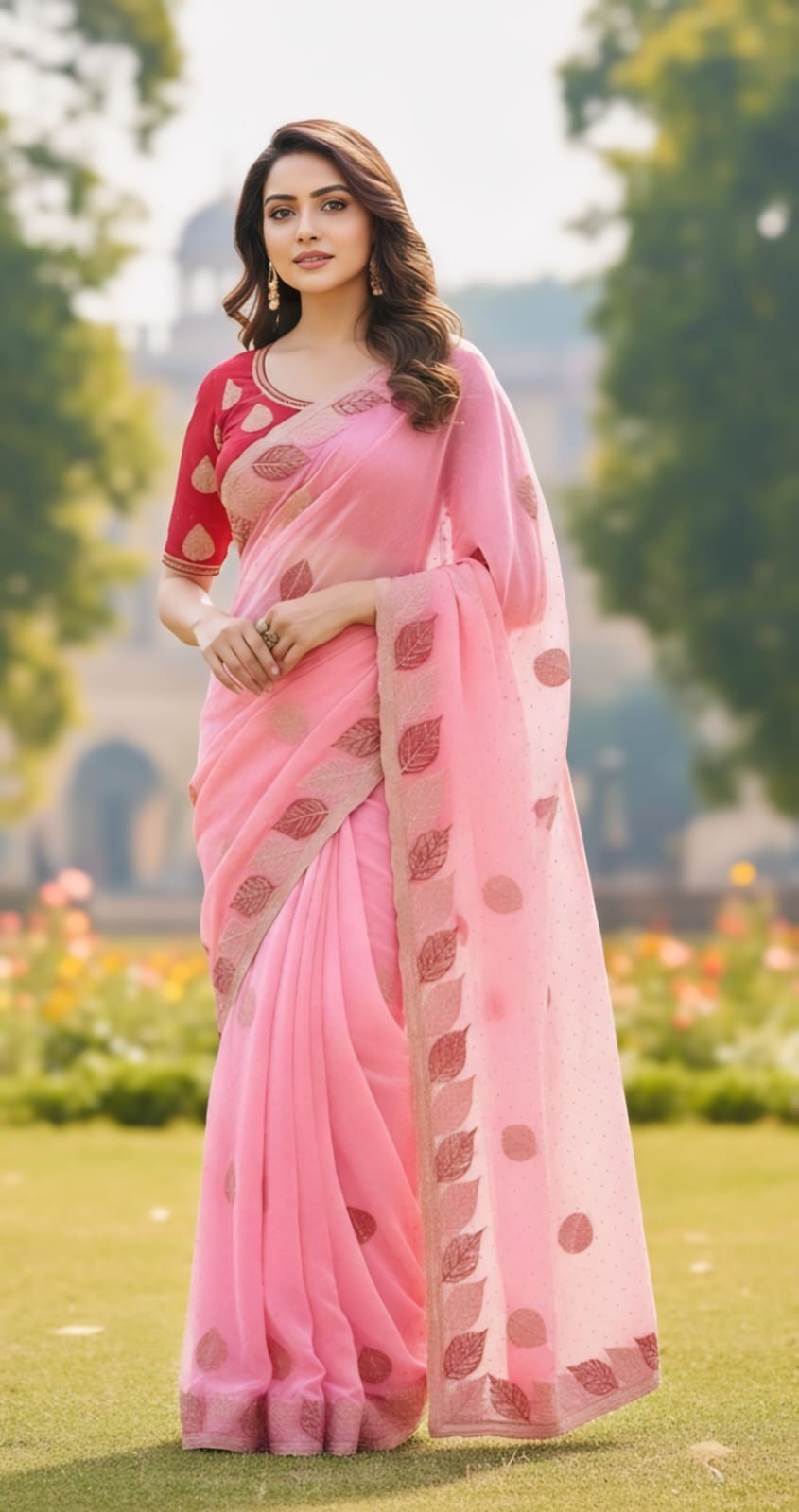 Soft Fancy Saree Readymade Ready to Wear Full Stitched Stitched Blouse Saree