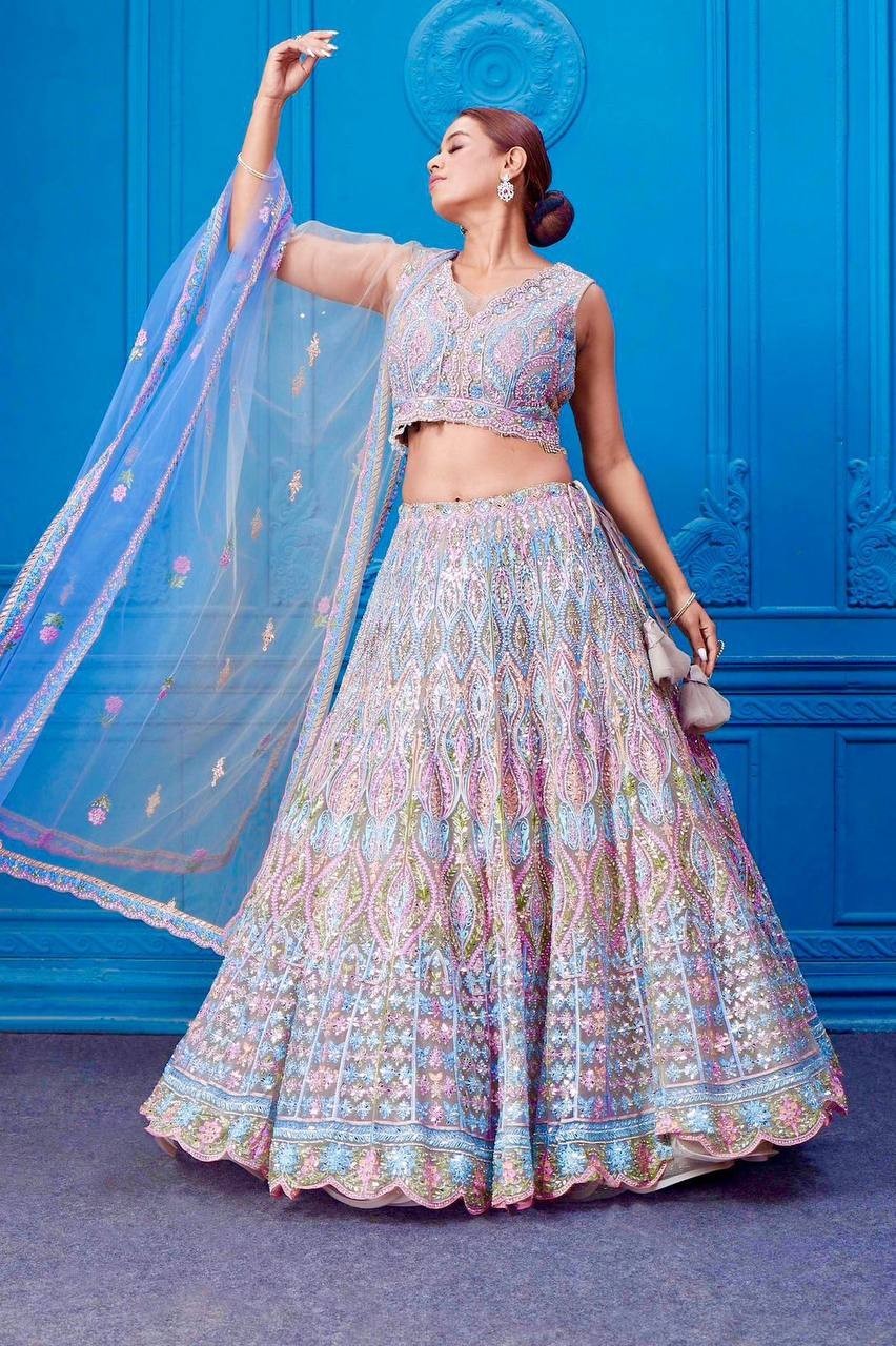 INDIAN WEDDING PARTY NEW DESIGNER LEHENGA CHOLI LEHENGA PAKISTAN WEAR BOLLYWOOD2