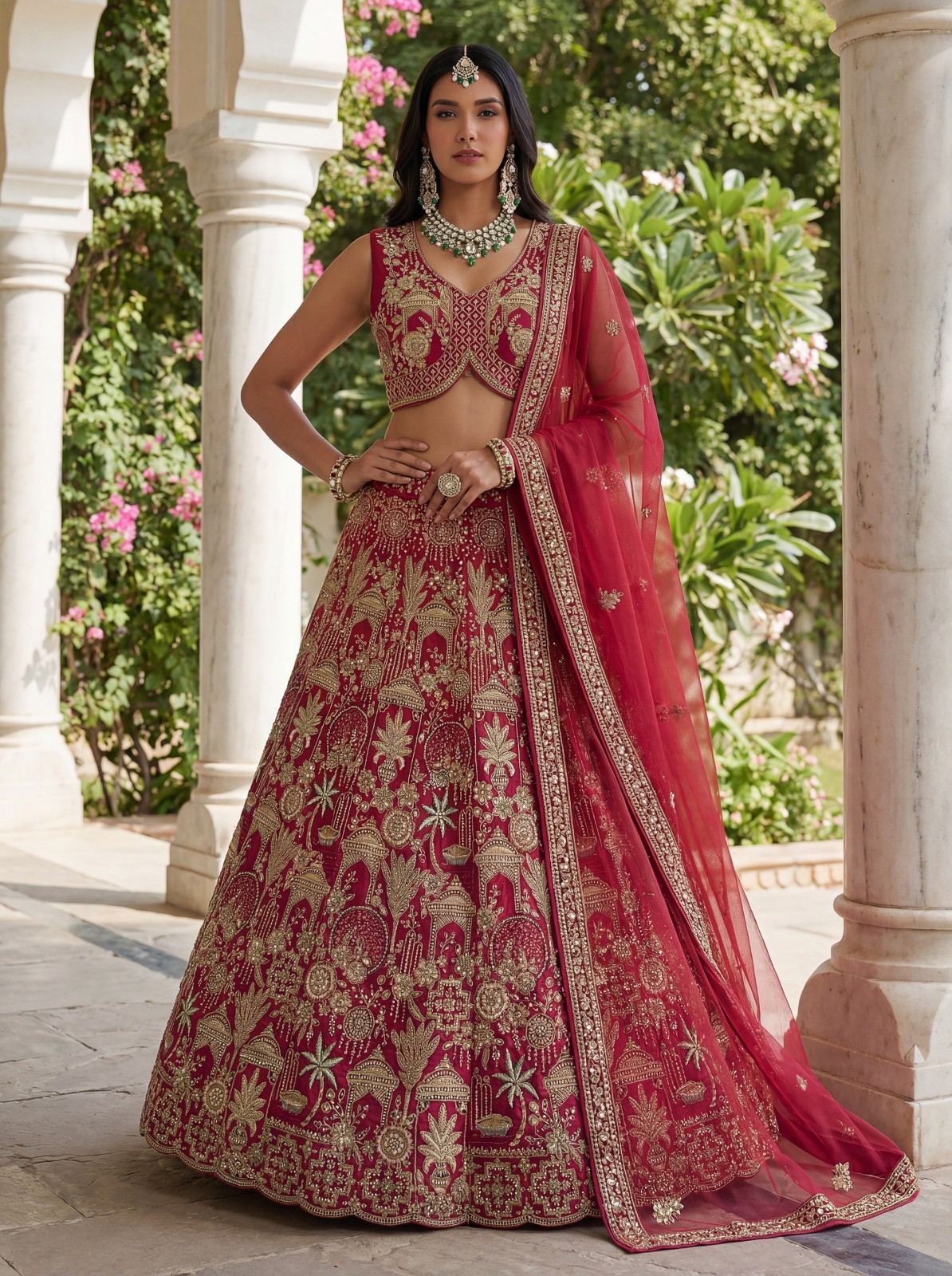 Gadhwal Silk Lehenga Choli Bridal Shower Wedding Reception Designer Set