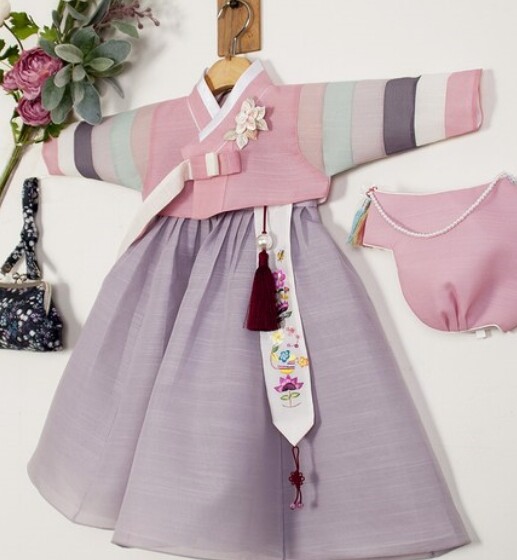 RUA Rainbow-Colored Hanbok Korean Traditional Clothing Birthday Party Girl PK GR