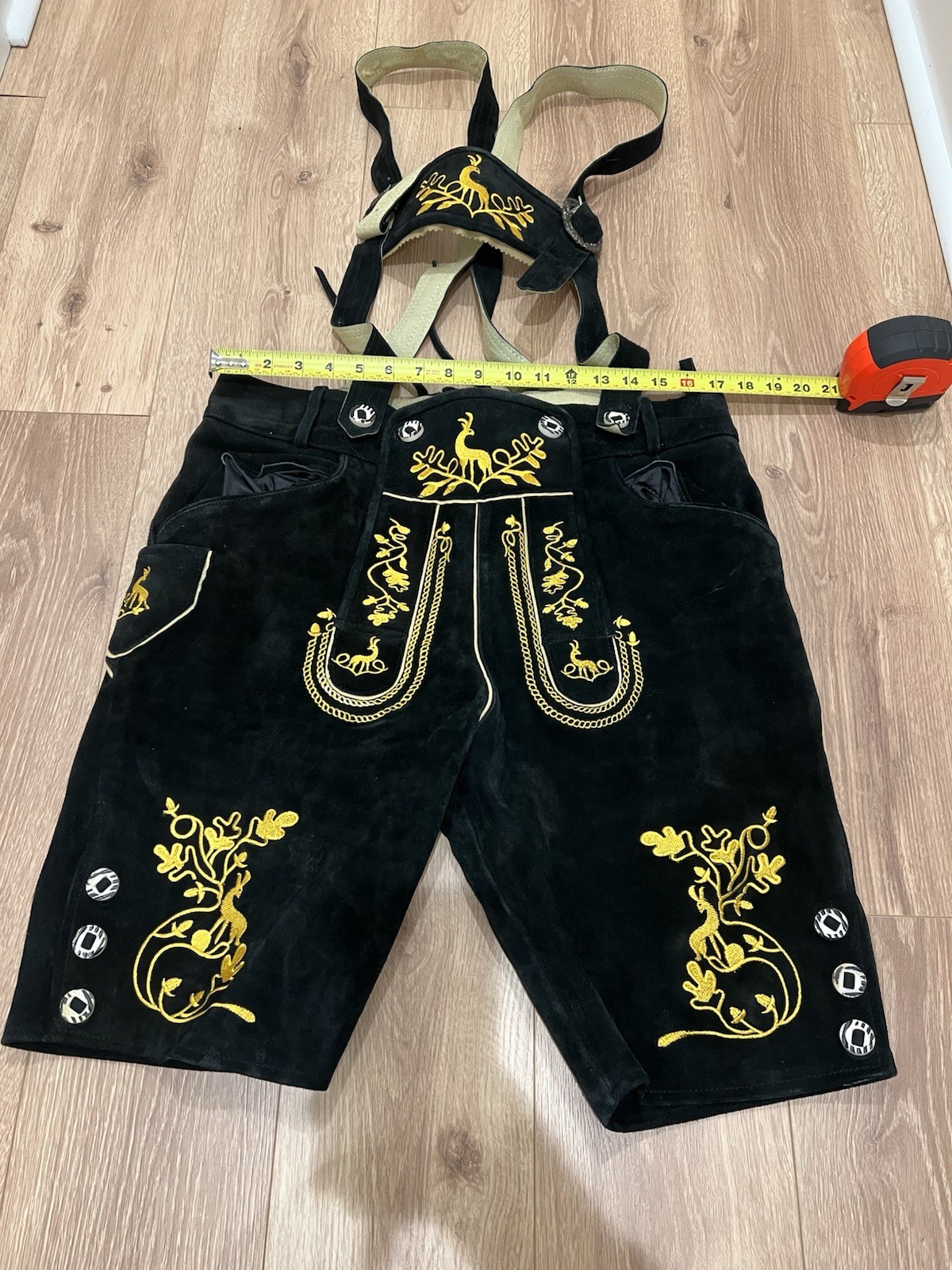 VTG Schöneberger Leather Lederhosen w Suspenders Oktoberfest Bavarian Trachten