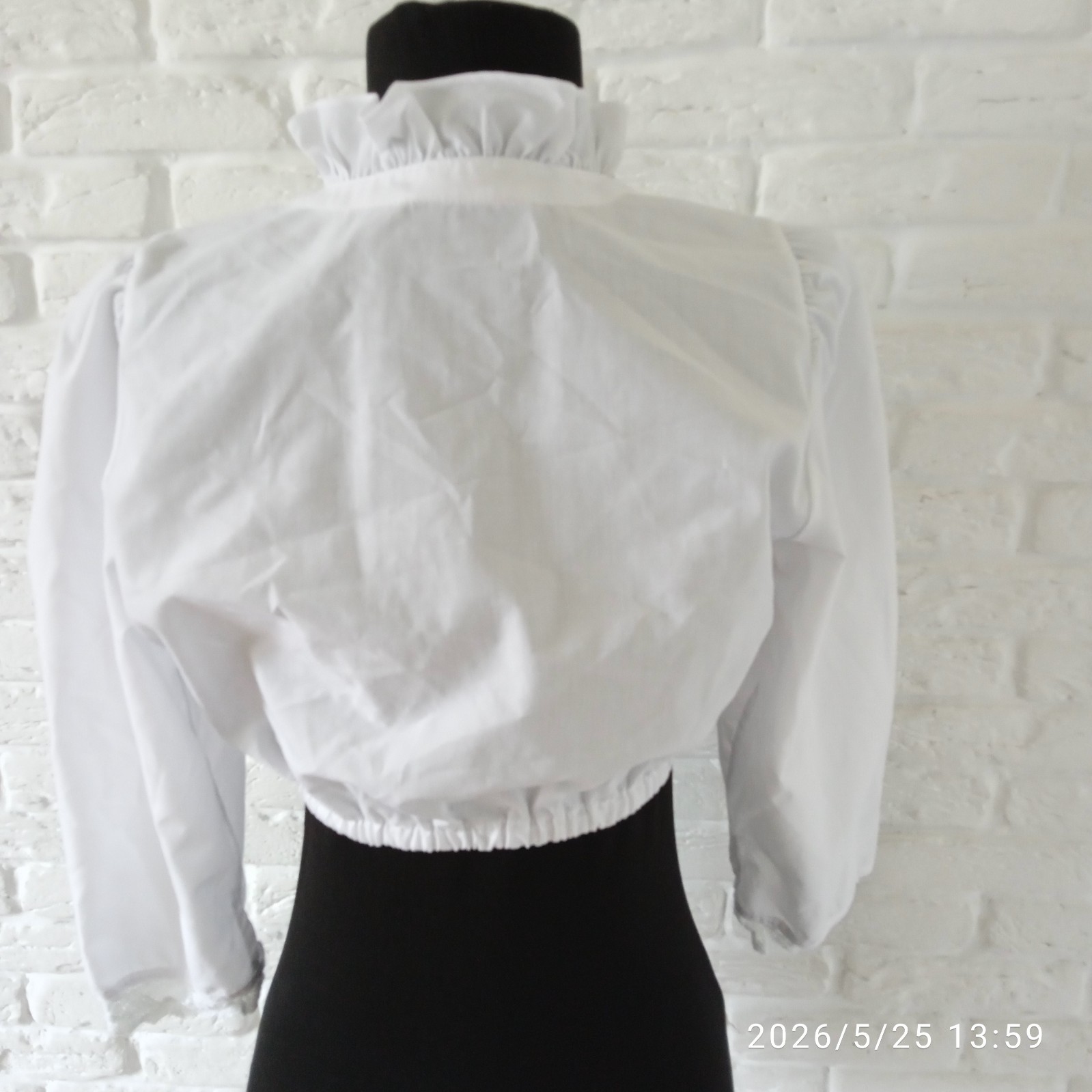 Fuchs Dirndl Oktoberfest White cotton Blouse Size EU 40