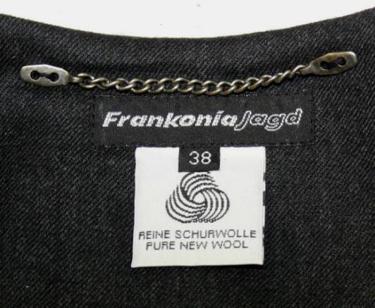 FRANKONIA GREEN WOOL JACKET Blazer Women ROSES EMBR German Fitted 38 6 S B36″