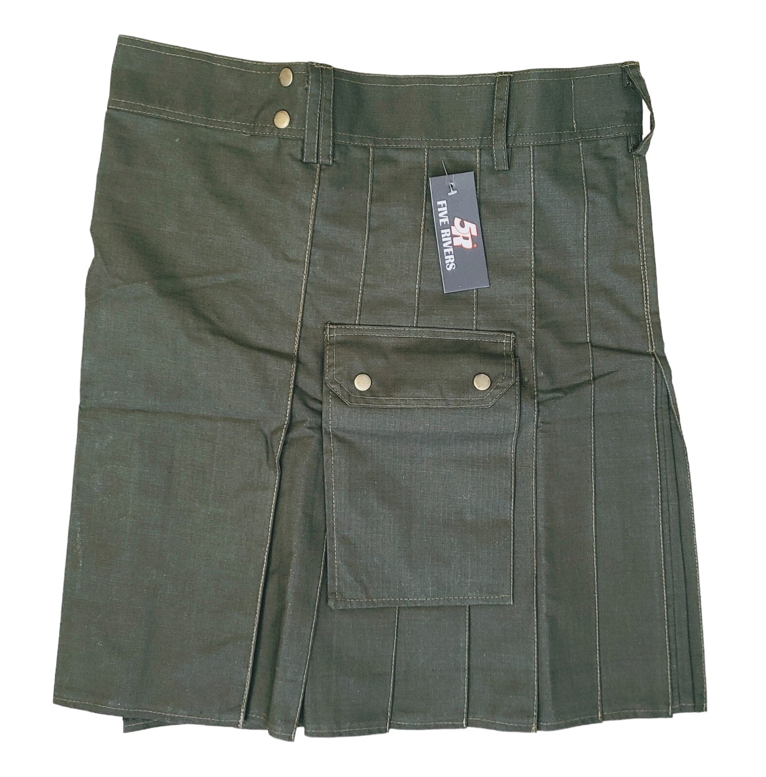 5R FIVE RIVERS Men’s Ripstop Utility Kilt Modern Kilts – SIZE 34 Black Ripstop