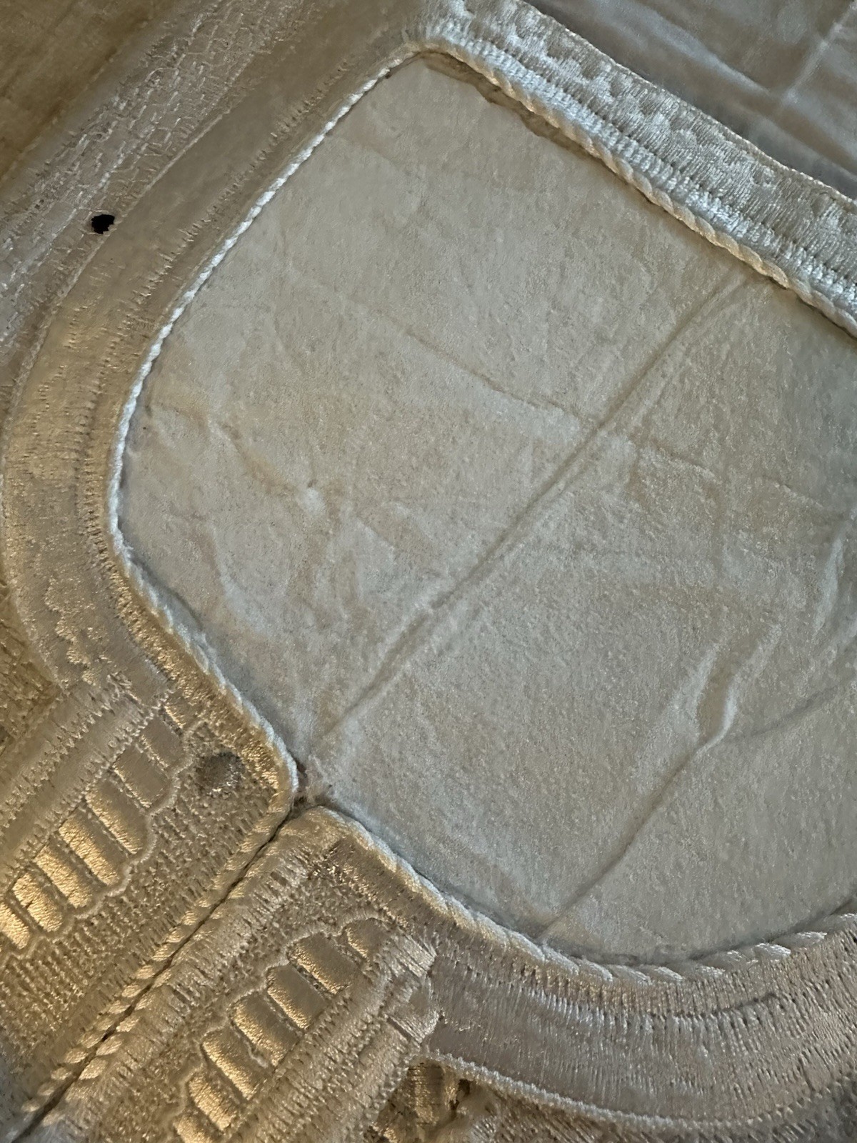 Men’s Silk Embroidered Sari Panels White Beige One Size Decorative Set of 2