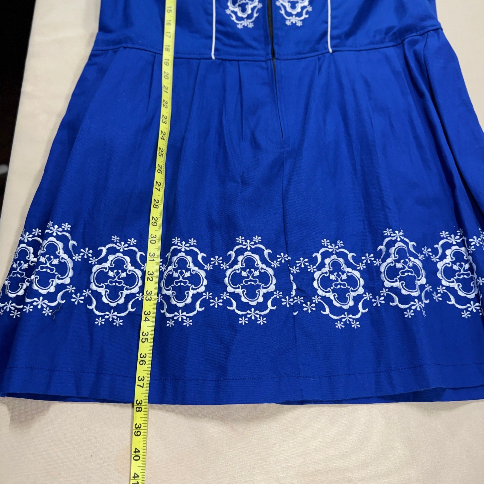 Dirndl Trachten Haus Blue Embroidered Bavarian Dress Size 52 22 Oktoberfest READ