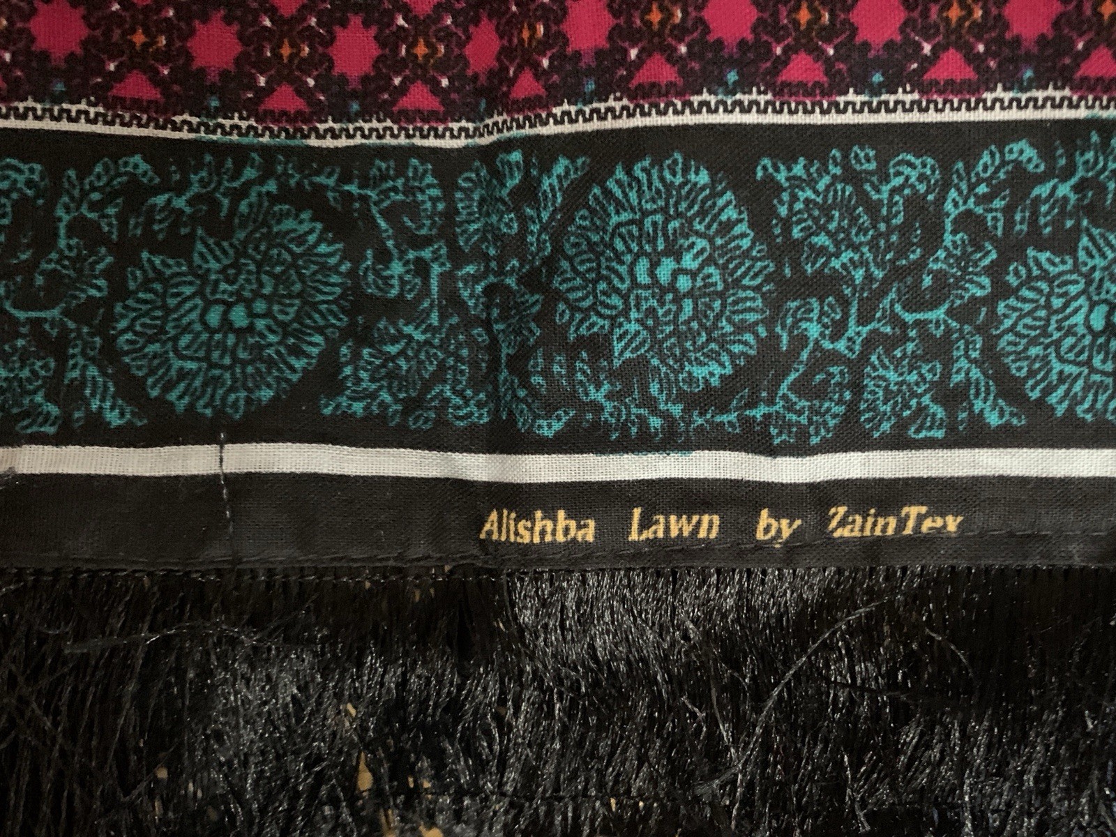 Authentic Afghani Dress Sz Small Cotton Lawn Floral Fringe Ethnic Boho NWOT