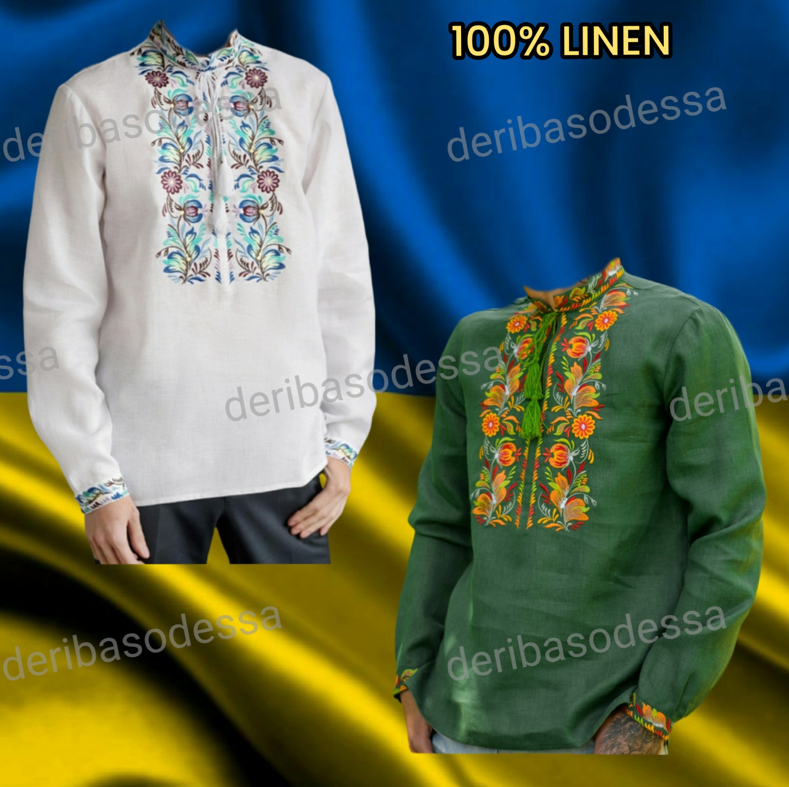M L XL 2XL 3XL 4XL traditional Ukrainian embroidered shirt Vyshyvanka Linen100%