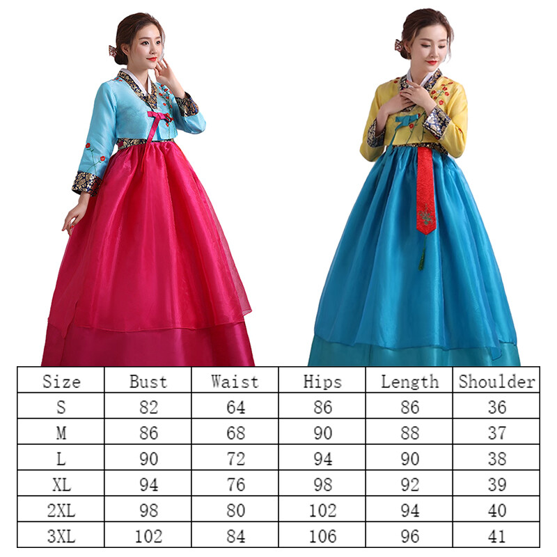 Korean Traditional Costume Women Hanbok Dress Set Performance Dance Clothing.