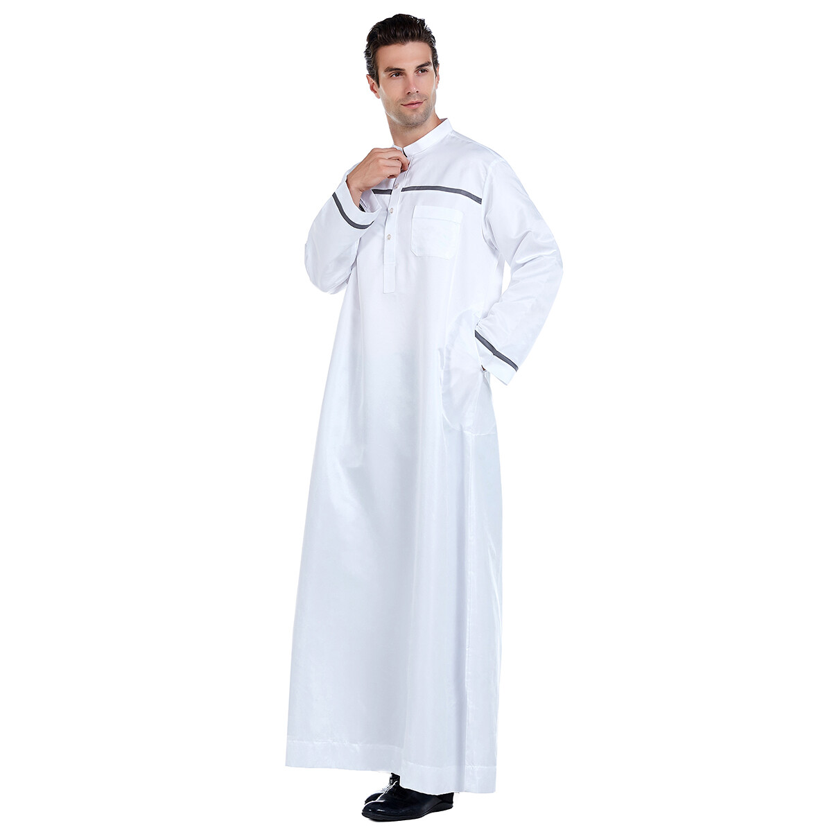 Saudi Men Robe Dishdasha Thobe Jubba Thoub Abaya Muslim Kaftan Islamic Ramadan