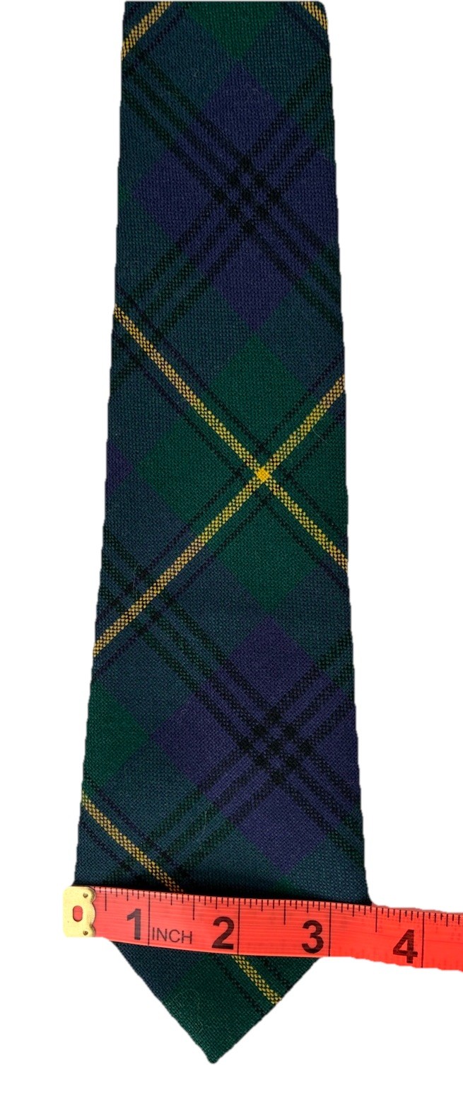 Johnstone Scottish Tartan 100% Wool Necktie Made in Scotland Blue Green Yellow