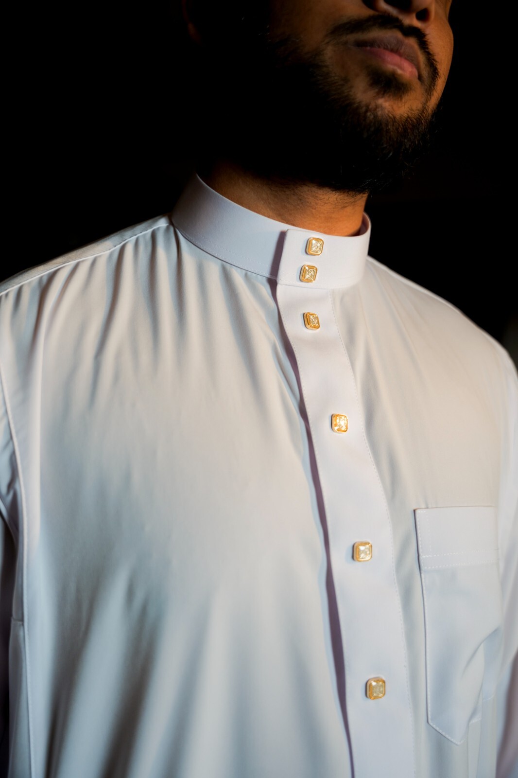 Muslim Thobe WHITE Long Sleeve SAUDI STYLE Islamic Jubba madewith luxury fabric