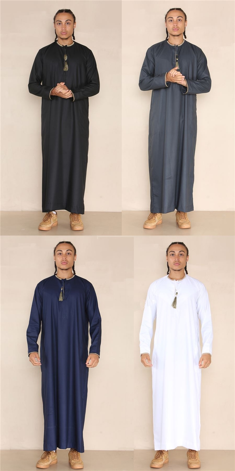 Men’s Islamic Eid Thobe Jubba with Tassel TruClothing