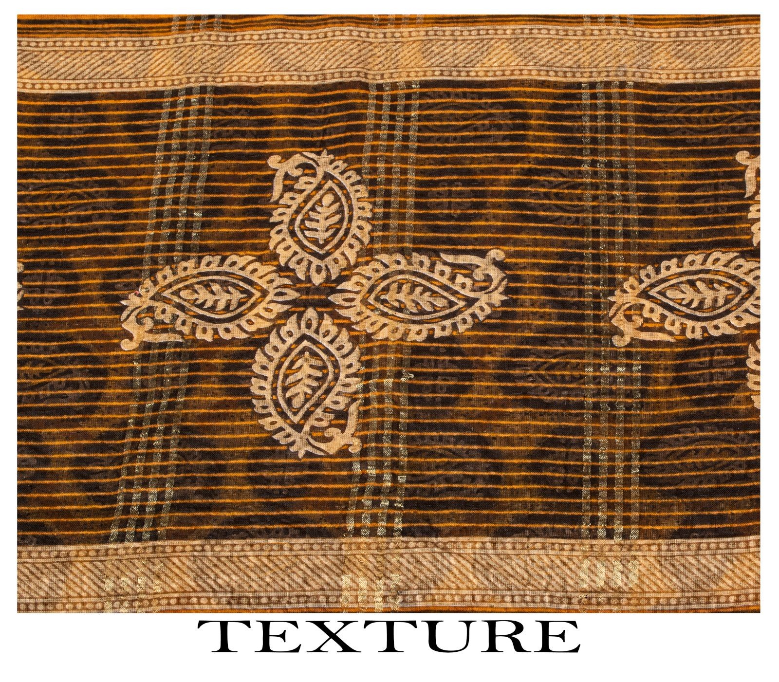 Sanskriti Vintage Saree Yellow Pure Cotton Paisley Kantha Print Sari 5+Yd Fabric
