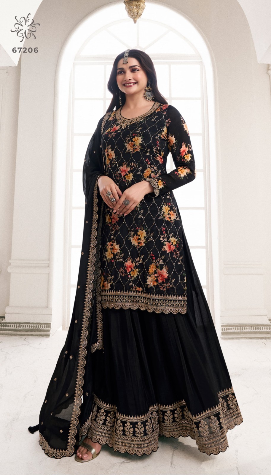 Indian Bollywood Heavy Bridal Reception Wear Salwar Kameez Sharara Plazzo Suits