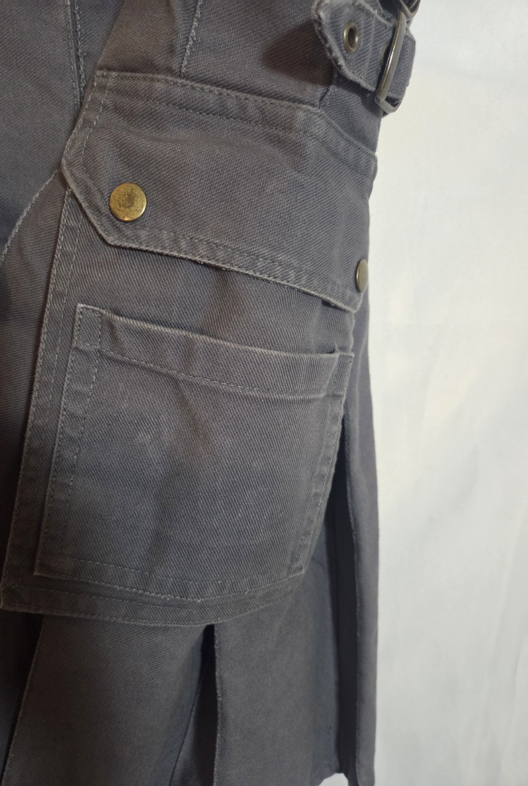 Scottish Utilty Highland Kilt, Men’s, Gray, 100% Cotton, Size 48