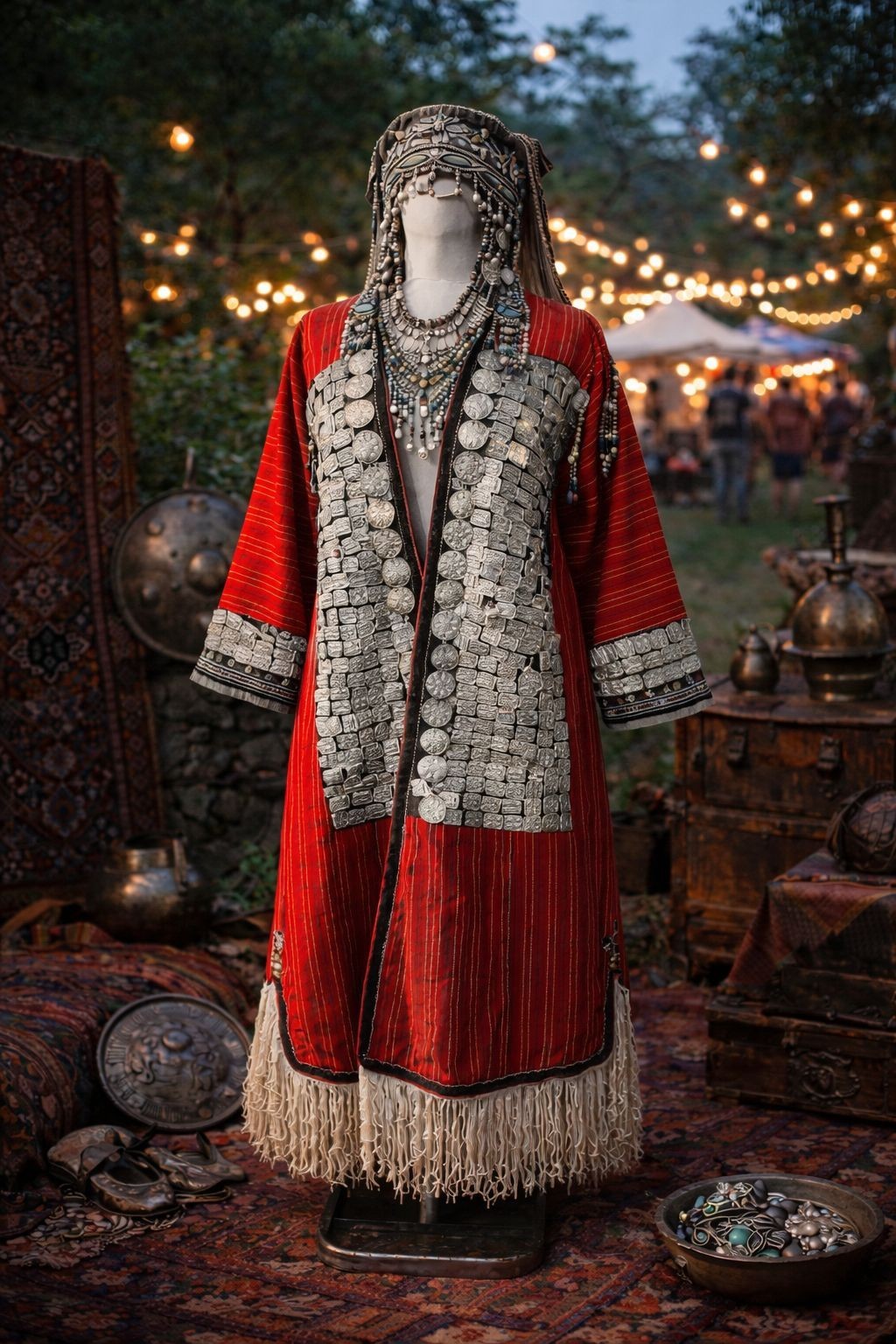Turkmen Traditional Jacket, Rare Antique Embroidered Kaftan, Handmade Unique