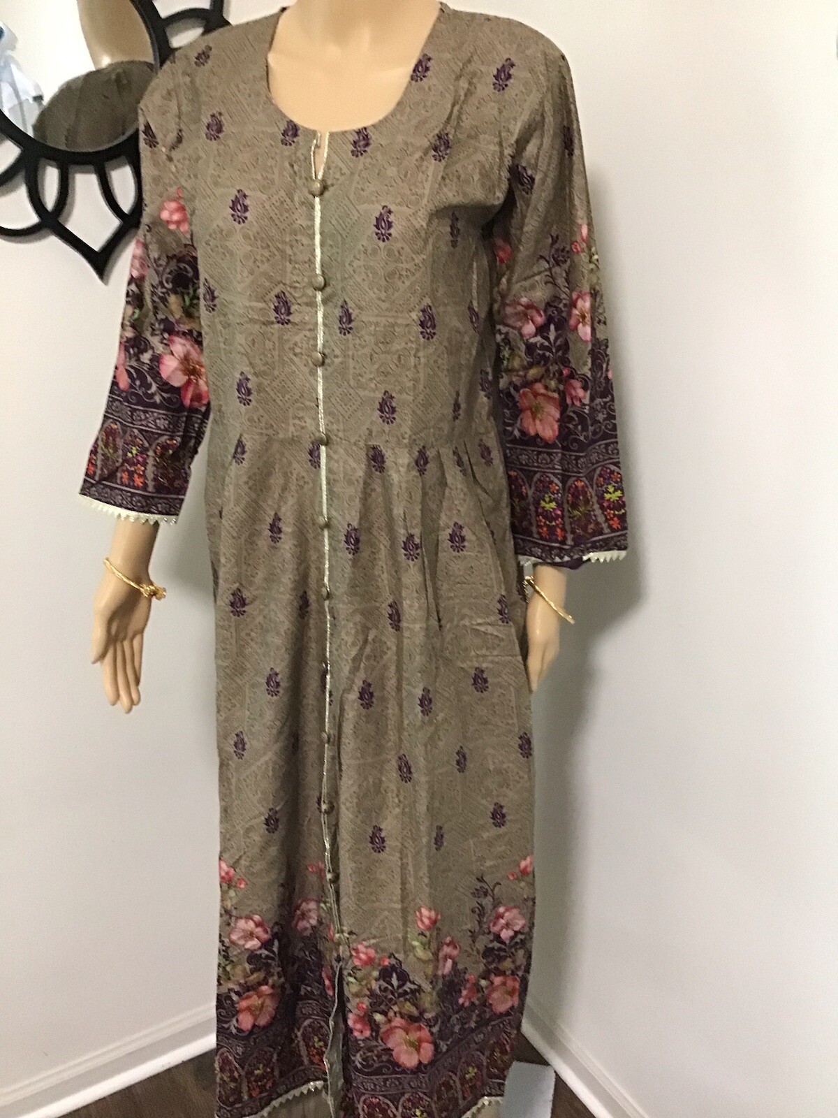 Pakistani Indian Trendy Designer Long Kurta Maxi Lawn Cotton Small