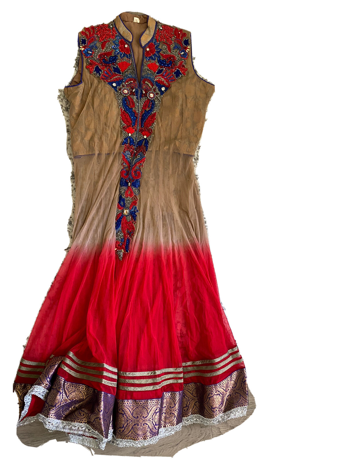 Red beige blue Salwar Kameez Party Wedding