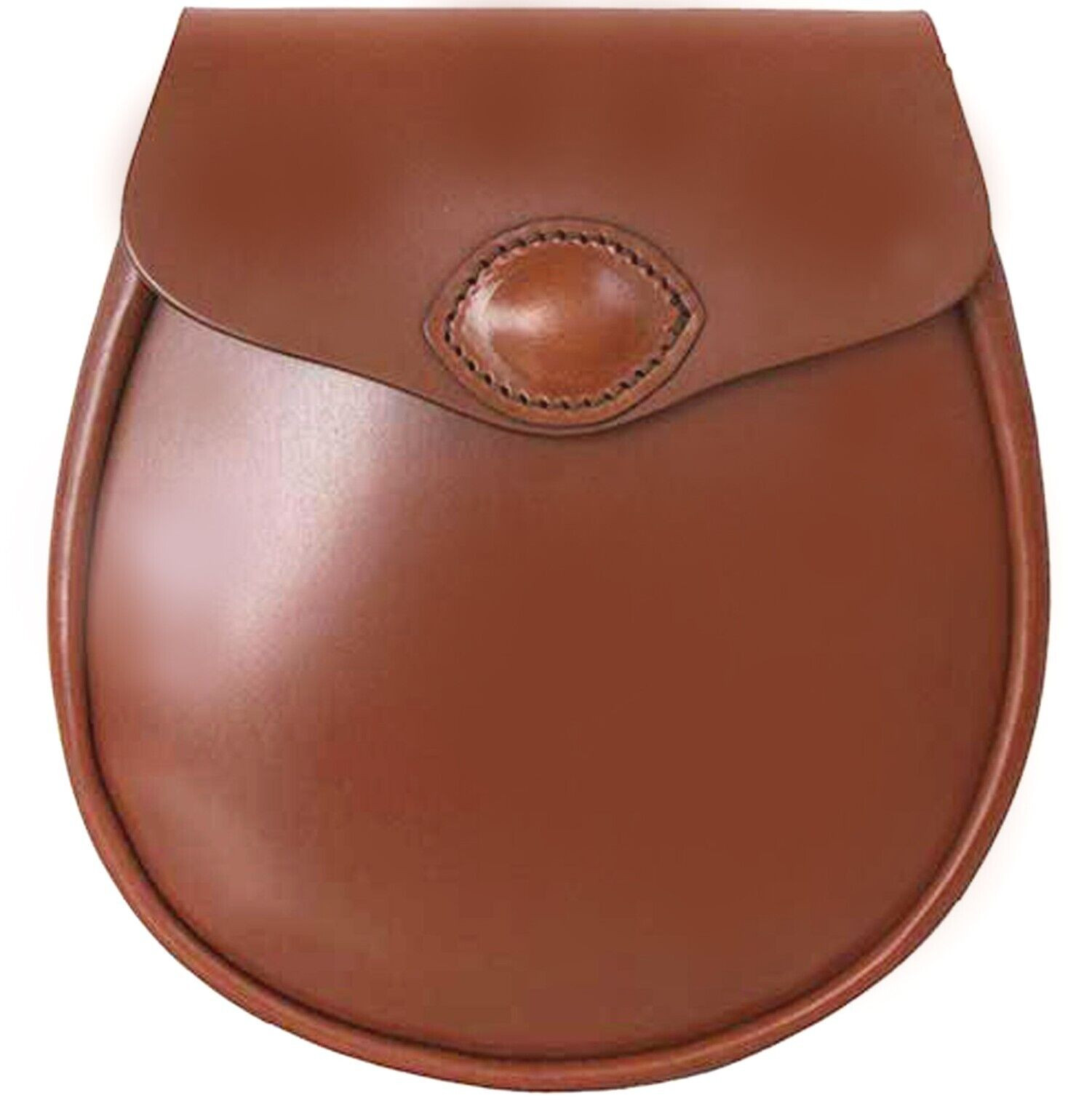 BRIDAL LEATHER SPORRAN: Plain Real Leather Day Sporran-Eye Style-Belt Straps