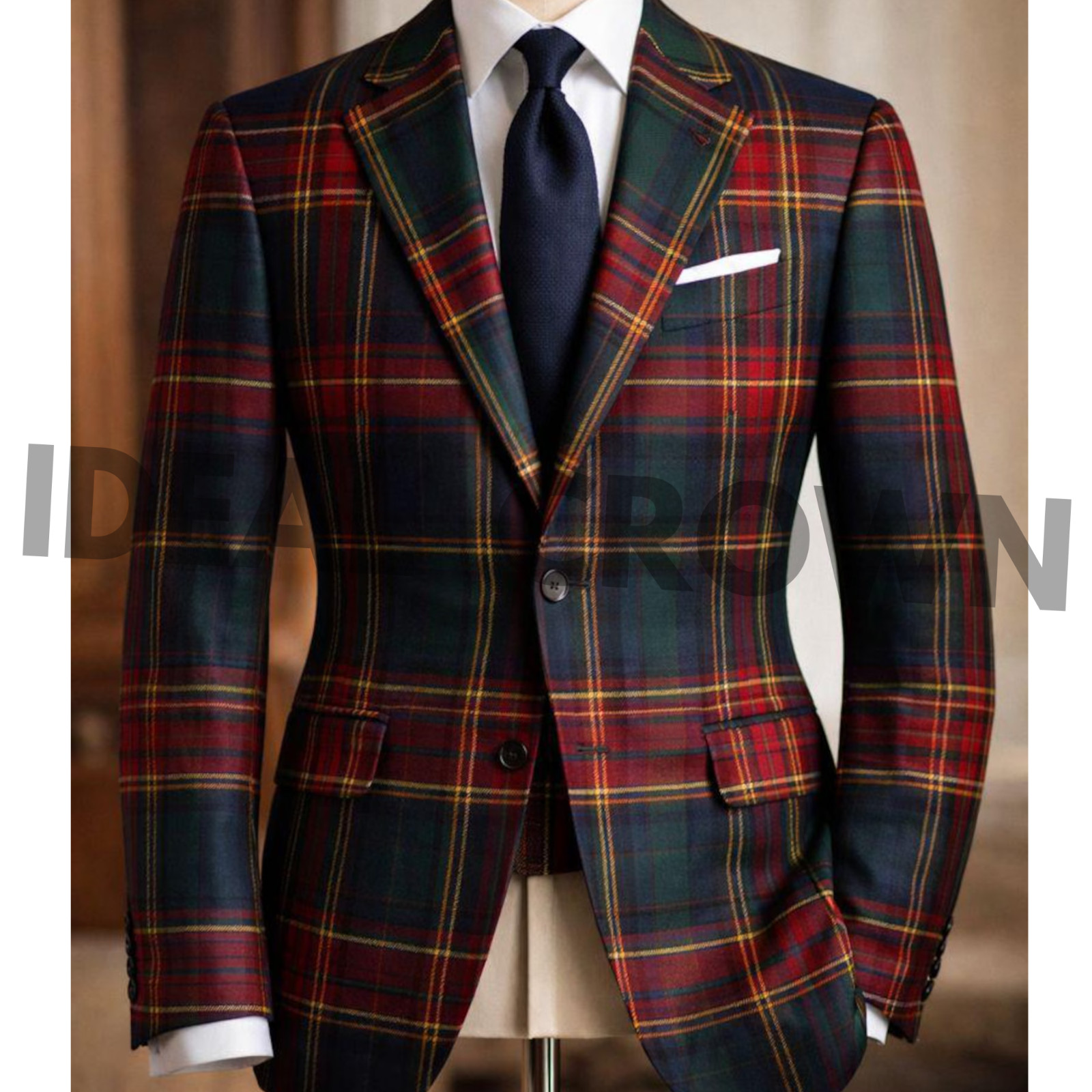 Men’s Scottish Tartan Wedding Jacket – Traditional Highland, 50+ Fabric Options