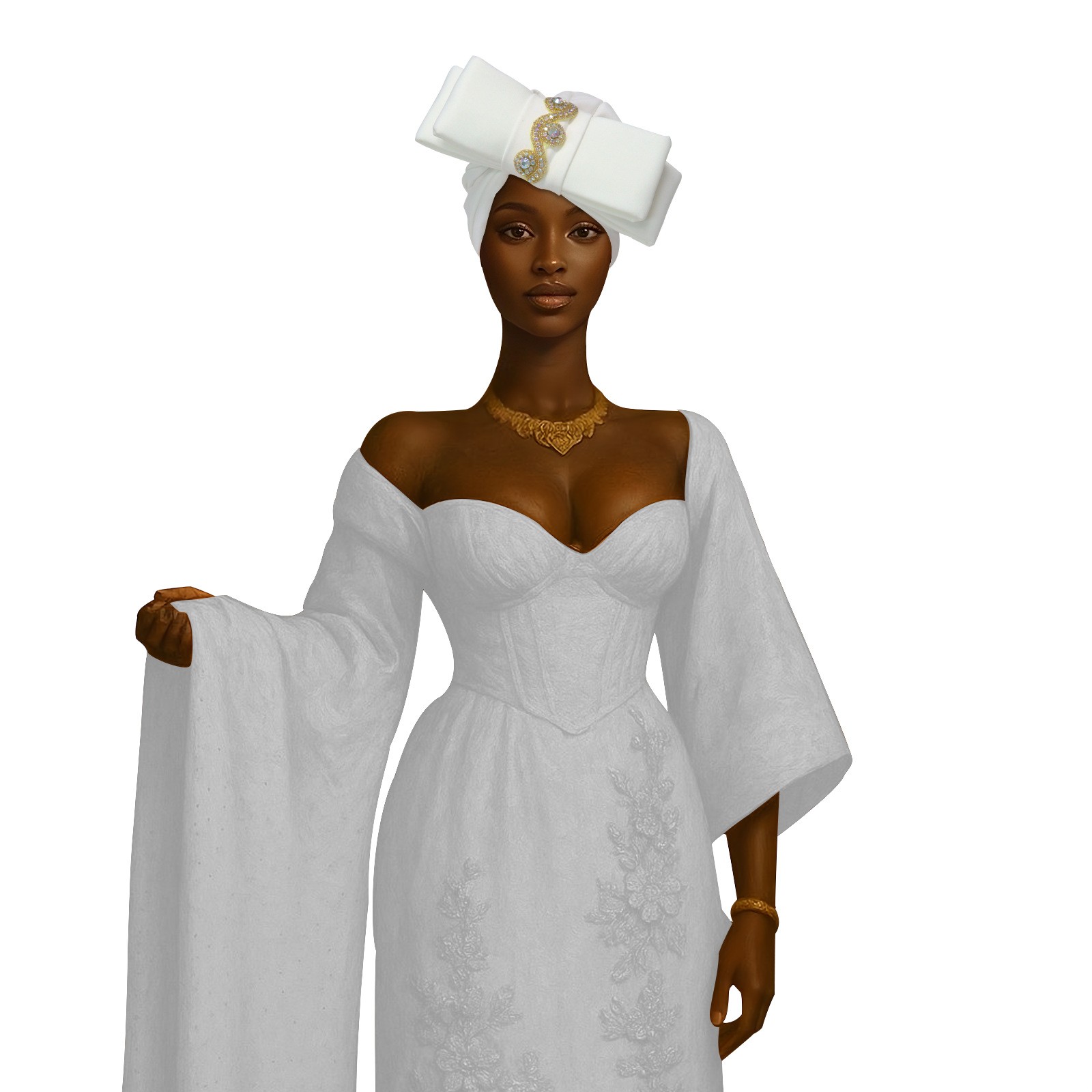 New Africa Tradition Turban Cap Bow Diamond Wrap Hat Auto Gele Birthday Headwear