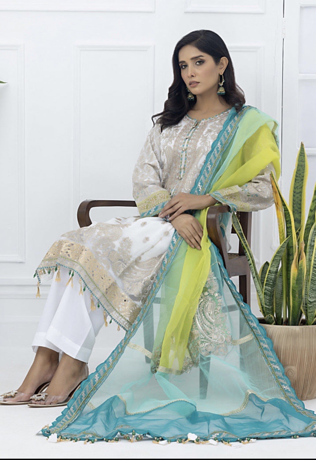 PAKISTANI MARIA B COPY CHIFFON PARTY WEAR DRESS