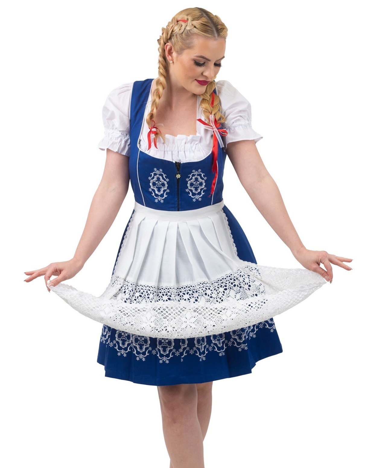 6 S Short German Dirndl Dress 3 Pc SET Short EMBROIDERED Oktoberfest Festival