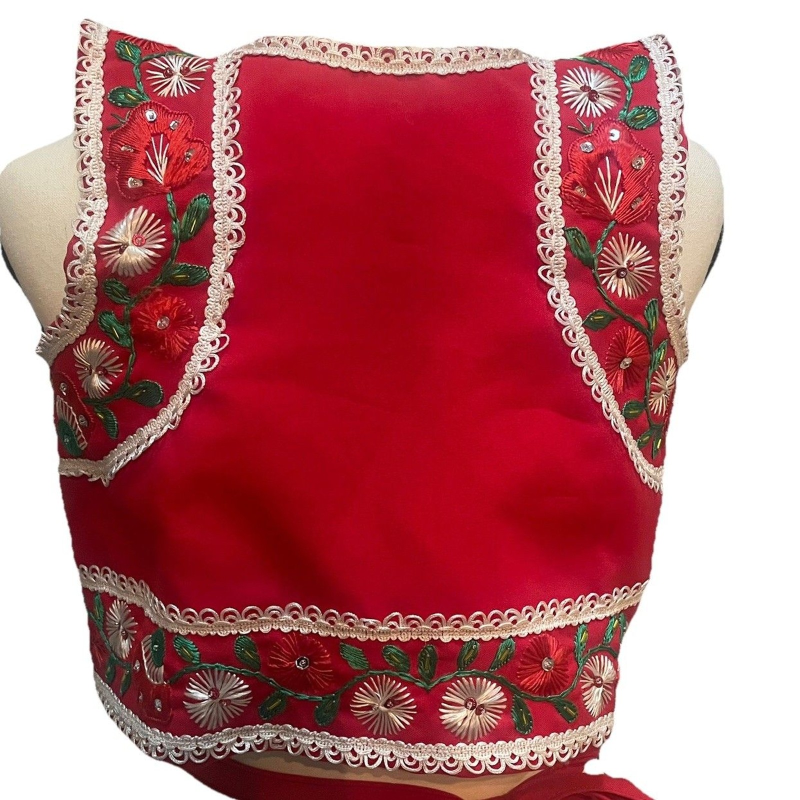 Vintage Hungarian Kalotaszeg Embroidered Vest Apron Authentic Handmade Folk Art