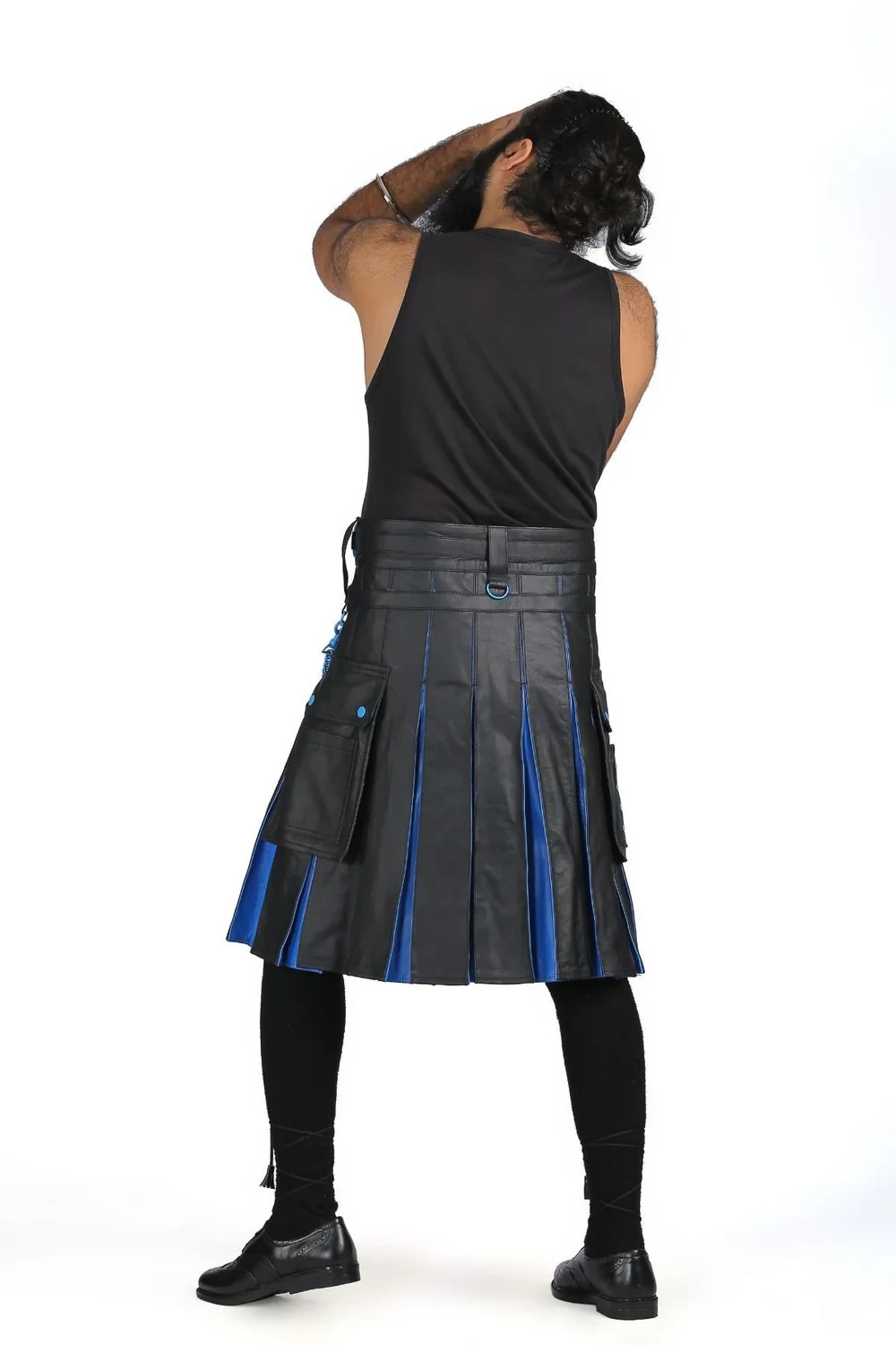 Trendy Unisex Two Toned Hybrid Leather Kilt
