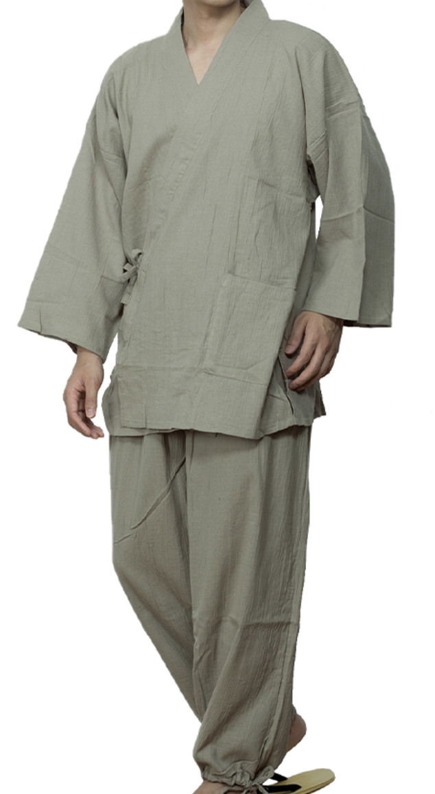 Japanese SAMUE Men’s Traditional work Wear YORYU Cotton Kimono Green from JAPAN