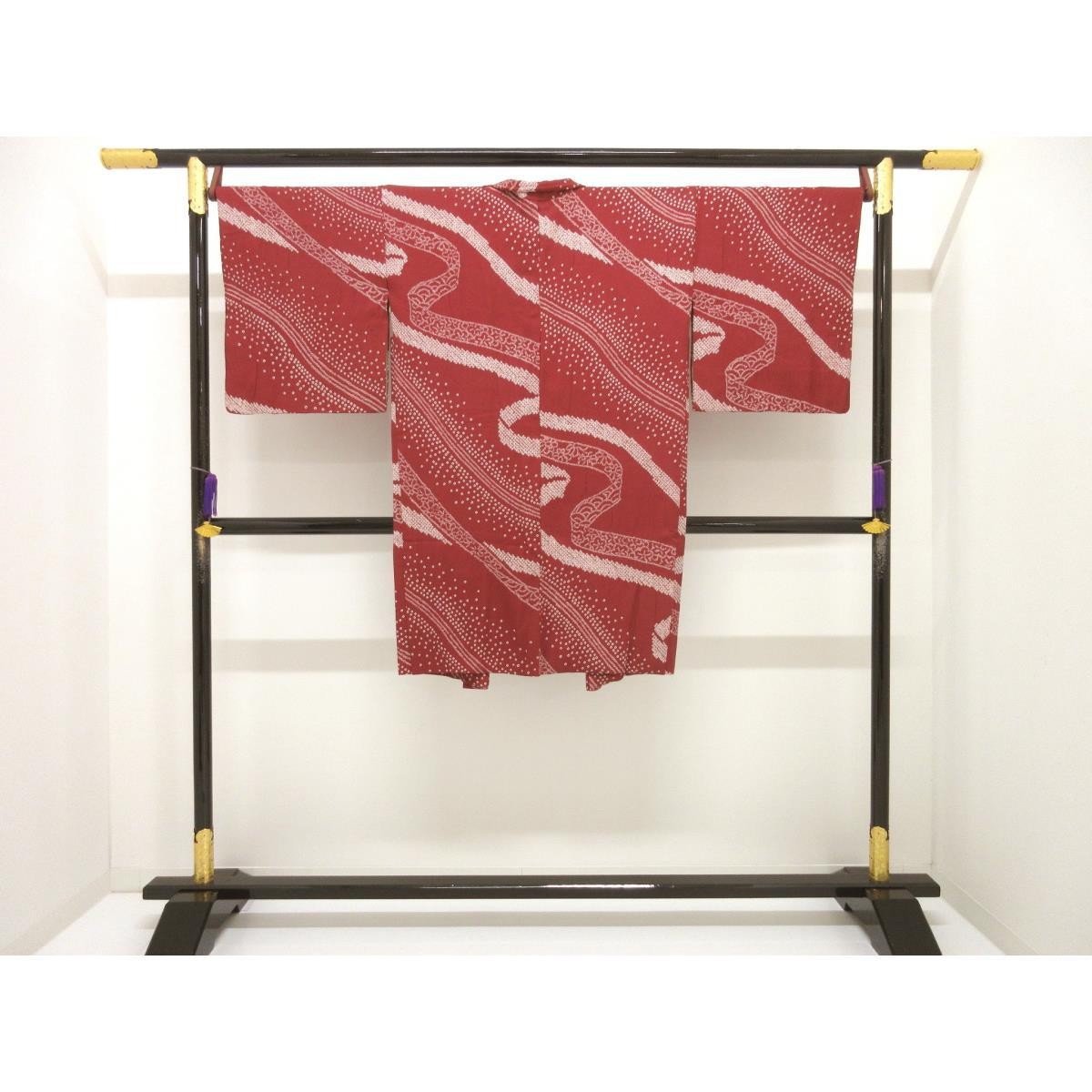 Authentic JAPANESE KIMONO COAT (Shibori dyeing) #270-004-256-6097