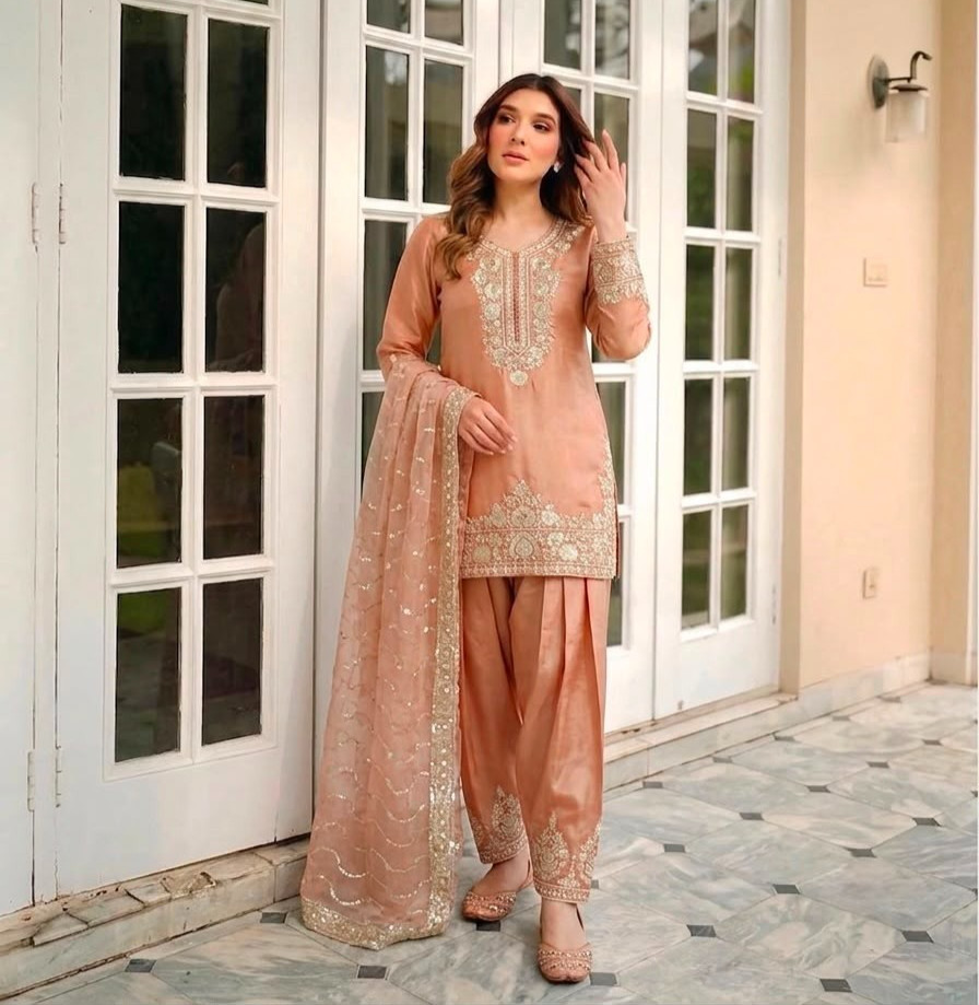 BOLLYWOOD DRESS PAKISTANI INDIAN WEDDING PARTY WEAR BOLLYWOOD FARSHI SALWAR SUIT